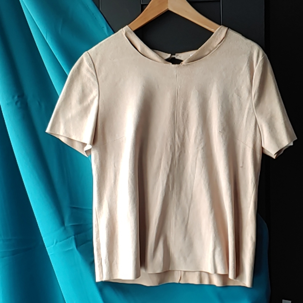 Alice + Olivia Leather Suede Shirt